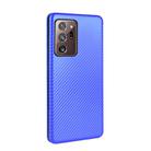 For Samsung Galaxy Note20 Ultra Carbon Fiber Texture Horizontal Flip TPU + PC + PU Leather Case with Card Slot(Blue) - 3