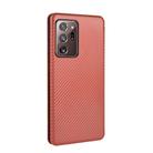 For Samsung Galaxy Note20 Ultra Carbon Fiber Texture Horizontal Flip TPU + PC + PU Leather Case with Card Slot(Brown) - 3