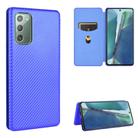 For Samsung Galaxy Note20  Carbon Fiber Texture Horizontal Flip TPU + PC + PU Leather Case with Card Slot(Blue) - 1