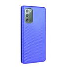 For Samsung Galaxy Note20  Carbon Fiber Texture Horizontal Flip TPU + PC + PU Leather Case with Card Slot(Blue) - 3