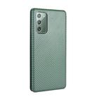 For Samsung Galaxy Note20  Carbon Fiber Texture Horizontal Flip TPU + PC + PU Leather Case with Card Slot(Green) - 2