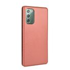 For Samsung Galaxy Note20  Carbon Fiber Texture Horizontal Flip TPU + PC + PU Leather Case with Card Slot(Brown) - 3