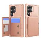 For Samsung Galaxy S24 Ultra 5G Horizontal Flip Card Bag Holder Leather Phone Case(Rose Gold) - 1