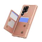 For Samsung Galaxy S24 Ultra 5G Horizontal Flip Card Bag Holder Leather Phone Case(Rose Gold) - 2