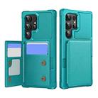 For Samsung Galaxy S24 Ultra 5G Horizontal Flip Card Bag Holder Leather Phone Case(Cyan Green) - 1