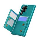 For Samsung Galaxy S24 Ultra 5G Horizontal Flip Card Bag Holder Leather Phone Case(Cyan Green) - 2