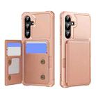 For Samsung Galaxy S24 5G Horizontal Flip Card Bag Holder Leather Phone Case(Rose Gold) - 1