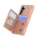 For Samsung Galaxy S24 5G Horizontal Flip Card Bag Holder Leather Phone Case(Rose Gold) - 2