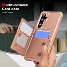 For Samsung Galaxy S24 5G Horizontal Flip Card Bag Holder Leather Phone Case(Rose Gold) - 3