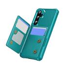 For Samsung Galaxy S24 5G Horizontal Flip Card Bag Holder Leather Phone Case(Cyan Green) - 2