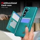 For Samsung Galaxy S24 5G Horizontal Flip Card Bag Holder Leather Phone Case(Cyan Green) - 3