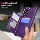 For Samsung Galaxy A35 5G Horizontal Flip Card Bag Holder Leather Phone Case(Purple) - 3