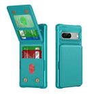 For Google Pixel 7 Vertical Flip Card Bag Holder Leather Phone Case(Cyan Green) - 1