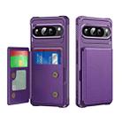 For Google Pixel 9 Pro XL Horizontal Flip Card Bag Holder Leather Phone Case(Purple) - 1