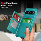 For Google Pixel 9 Pro XL Horizontal Flip Card Bag Holder Leather Phone Case(Cyan Green) - 3