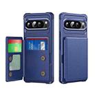 For Google Pixel 9 Pro XL Horizontal Flip Card Bag Holder Leather Phone Case(Dark Blue) - 1