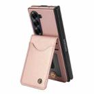 For Samsung Galaxy Z Fold5 AwQuer RFID Vertical Flip Card Bag Holder Leather Phone Case(Rose Gold) - 3