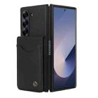 For Samsung Galaxy Z Fold6 AwQuer RFID Vertical Flip Card Bag Holder Leather Phone Case(Black) - 2