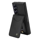 For Samsung Galaxy Z Fold6 AwQuer RFID Vertical Flip Card Bag Holder Leather Phone Case(Black) - 3