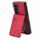 For Samsung Galaxy Z Fold6 AwQuer RFID Vertical Flip Card Bag Holder Leather Phone Case(Red) - 3