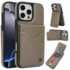 For iPhone 16 Pro Max AwQuer Vertical Flip Card Bag Holder Leather Phone Case(Grey) - 1