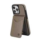 For iPhone 16 Pro Max AwQuer Vertical Flip Card Bag Holder Leather Phone Case(Grey) - 2