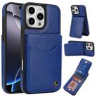 For iPhone 16 Pro Max AwQuer Vertical Flip Card Bag Holder Leather Phone Case(Blue) - 1