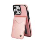 For iPhone 16 Pro AwQuer Vertical Flip Card Bag Holder Leather Phone Case(Rose Gold) - 2