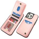 For iPhone 16 Pro AwQuer Vertical Flip Card Bag Holder Leather Phone Case(Rose Gold) - 3