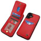 For iPhone 16 Plus AwQuer Vertical Flip Card Bag Holder Leather Phone Case(Red) - 3