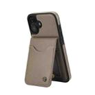 For iPhone 16 Plus AwQuer Vertical Flip Card Bag Holder Leather Phone Case(Grey) - 2