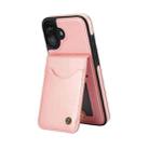 For iPhone 16 Plus AwQuer Vertical Flip Card Bag Holder Leather Phone Case(Rose Gold) - 2