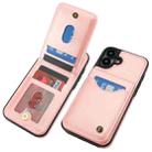 For iPhone 16 Plus AwQuer Vertical Flip Card Bag Holder Leather Phone Case(Rose Gold) - 3