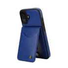 For iPhone 16 AwQuer Vertical Flip Card Bag Holder Leather Phone Case(Blue) - 2