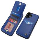 For iPhone 16 AwQuer Vertical Flip Card Bag Holder Leather Phone Case(Blue) - 3