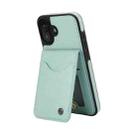 For iPhone 16 AwQuer Vertical Flip Card Bag Holder Leather Phone Case(Green) - 2