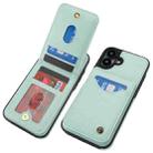 For iPhone 16 AwQuer Vertical Flip Card Bag Holder Leather Phone Case(Green) - 3