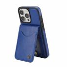 For iPhone 15 Pro Max AwQuer Vertical Flip Card Bag Holder Leather Phone Case(Blue) - 2