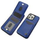 For iPhone 15 Pro Max AwQuer Vertical Flip Card Bag Holder Leather Phone Case(Blue) - 3