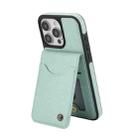 For iPhone 15 Pro Max AwQuer Vertical Flip Card Bag Holder Leather Phone Case(Green) - 2