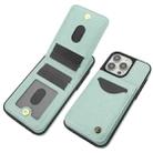 For iPhone 15 Pro Max AwQuer Vertical Flip Card Bag Holder Leather Phone Case(Green) - 3