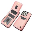 For iPhone 15 Pro AwQuer Vertical Flip Card Bag Holder Leather Phone Case(Rose Gold) - 3