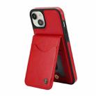 For iPhone 15 Plus AwQuer Vertical Flip Card Bag Holder Leather Phone Case(Red) - 2