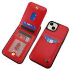 For iPhone 15 Plus AwQuer Vertical Flip Card Bag Holder Leather Phone Case(Red) - 3