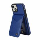 For iPhone 15 Plus AwQuer Vertical Flip Card Bag Holder Leather Phone Case(Blue) - 2