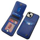 For iPhone 15 Plus AwQuer Vertical Flip Card Bag Holder Leather Phone Case(Blue) - 3