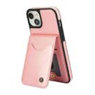 For iPhone 15 Plus AwQuer Vertical Flip Card Bag Holder Leather Phone Case(Rose Gold) - 2