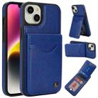 For iPhone 14 Plus AwQuer Vertical Flip Card Bag Holder Leather Phone Case(Blue) - 1