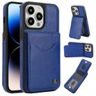 For iPhone 14 Pro Max AwQuer Vertical Flip Card Bag Holder Leather Phone Case(Blue) - 1