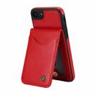 For iPhone 7 / 8 / SE 2022 AwQuer Vertical Flip Card Bag Holder Leather Phone Case(Red) - 2